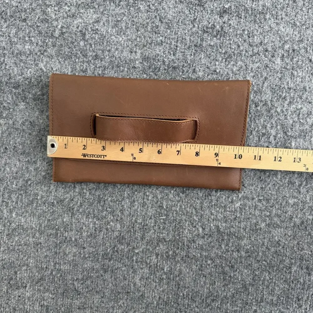 Able Mare Handle Clutch Leather Bag Brown Minimalist Handmade Ethiopia Boho